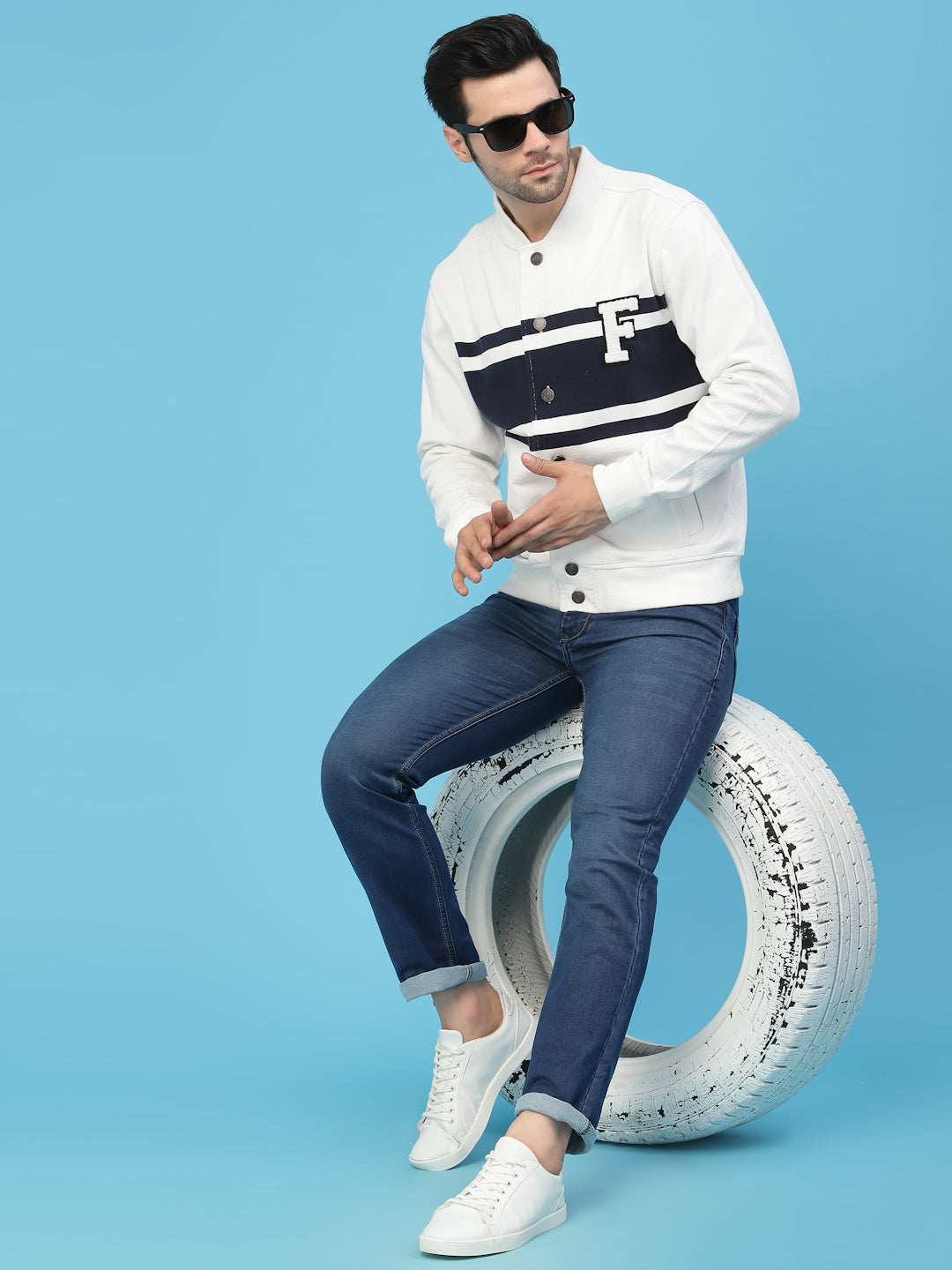 Flawless Men Multi-Color Cotton Bomber Jacket Being Flawless