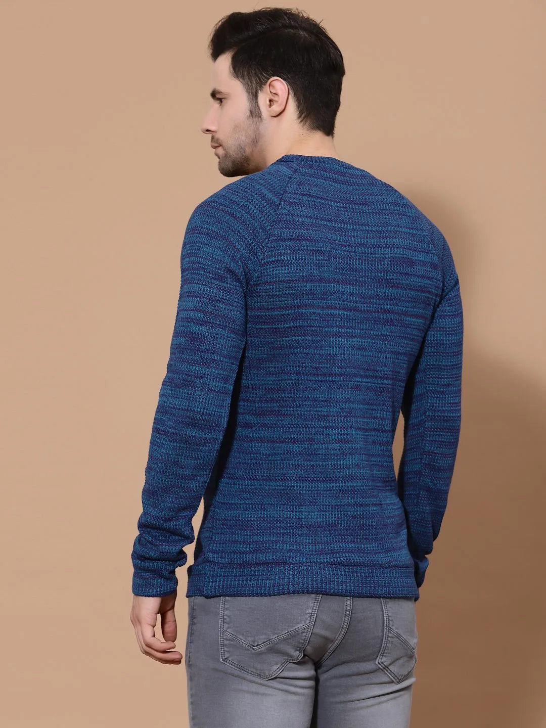 Flawless Mens's Blue Knitted Sweater