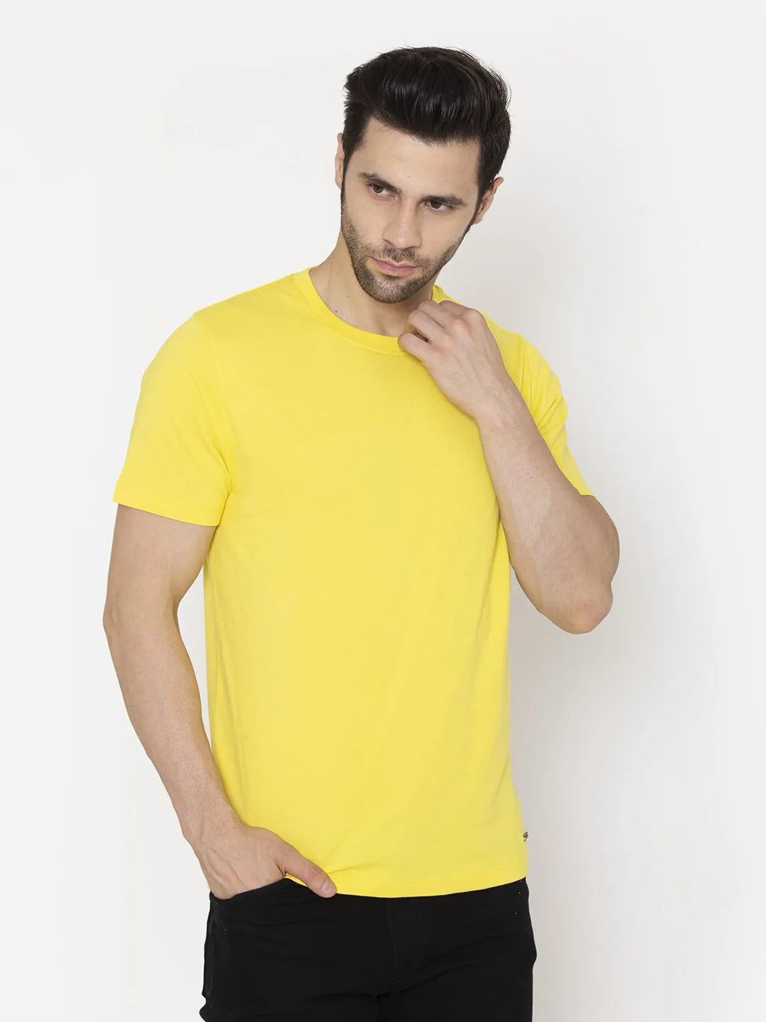 Flawless Men's Basic Yellow T-shirt Bright | MONDEY