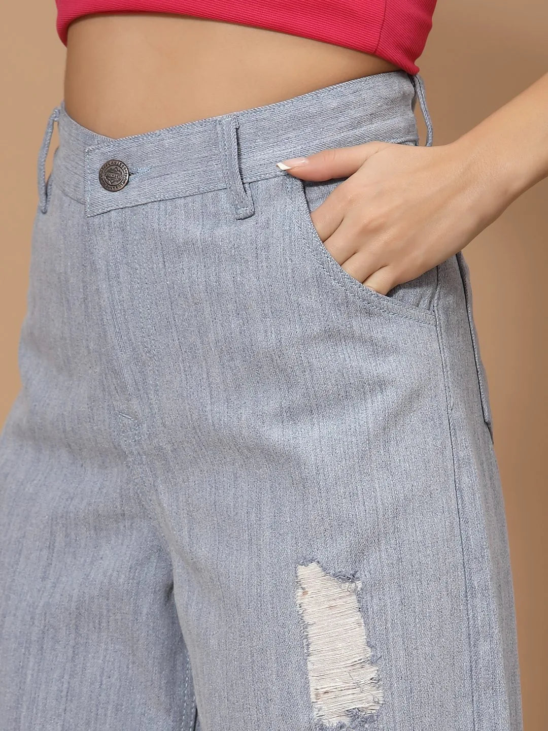 Flawless Women Sky Blue Flared Denim Being Flawless