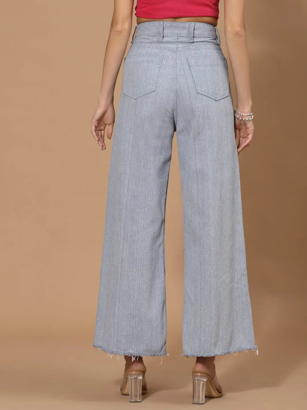 Flawless Women Sky Blue Flared Denim Being Flawless
