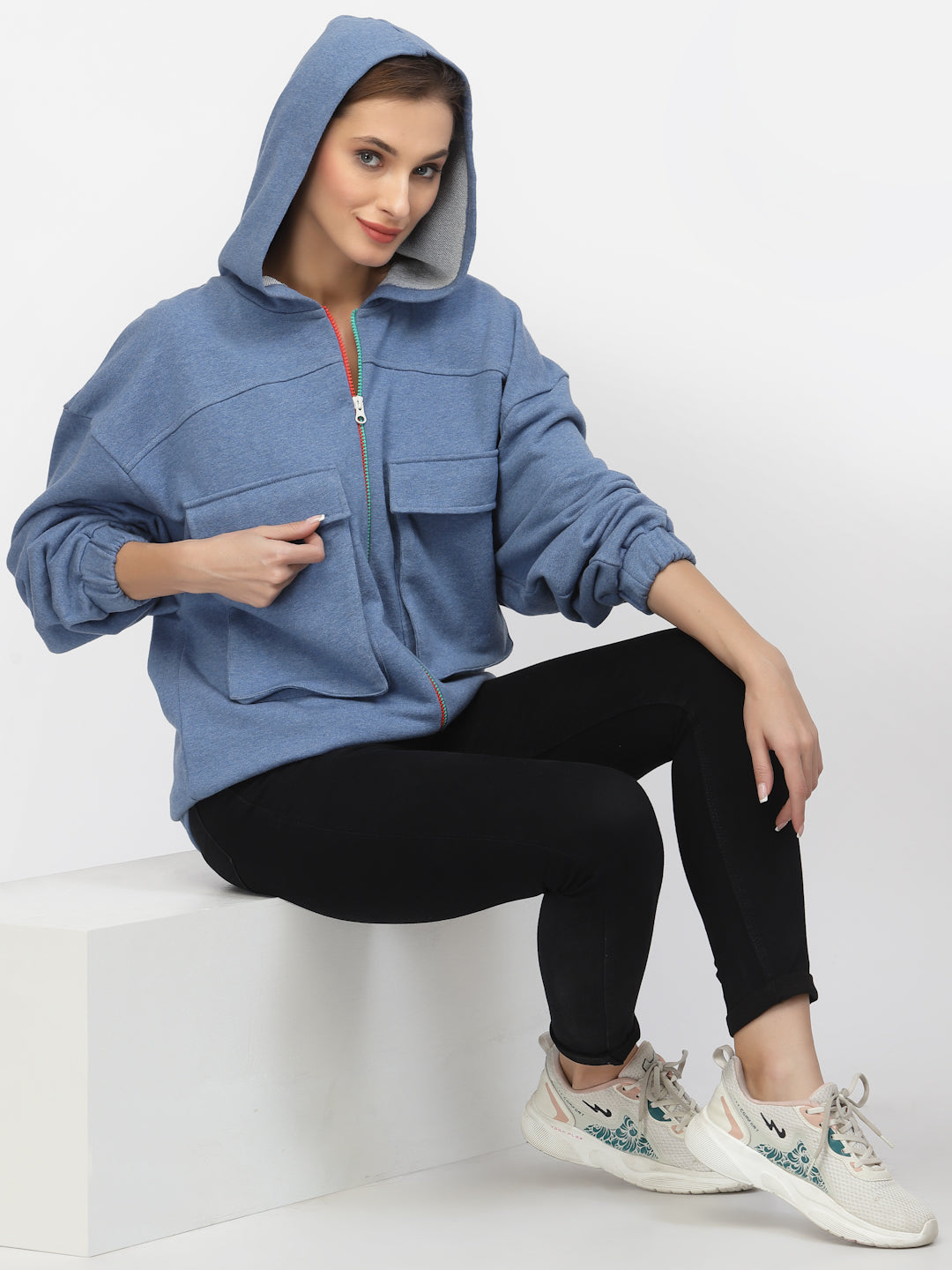Flawless Women Zipped Blue Hoddie | IRISH Being Flawless