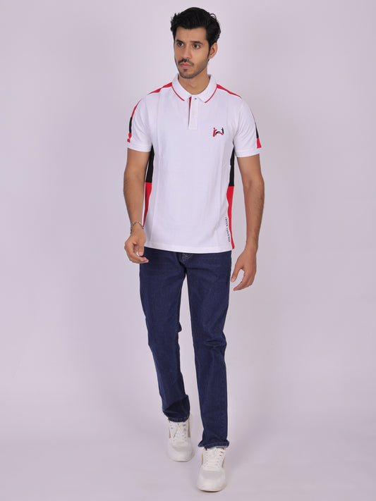 Classic White Cotton  Polo T-Shirt for Men Being Flawless