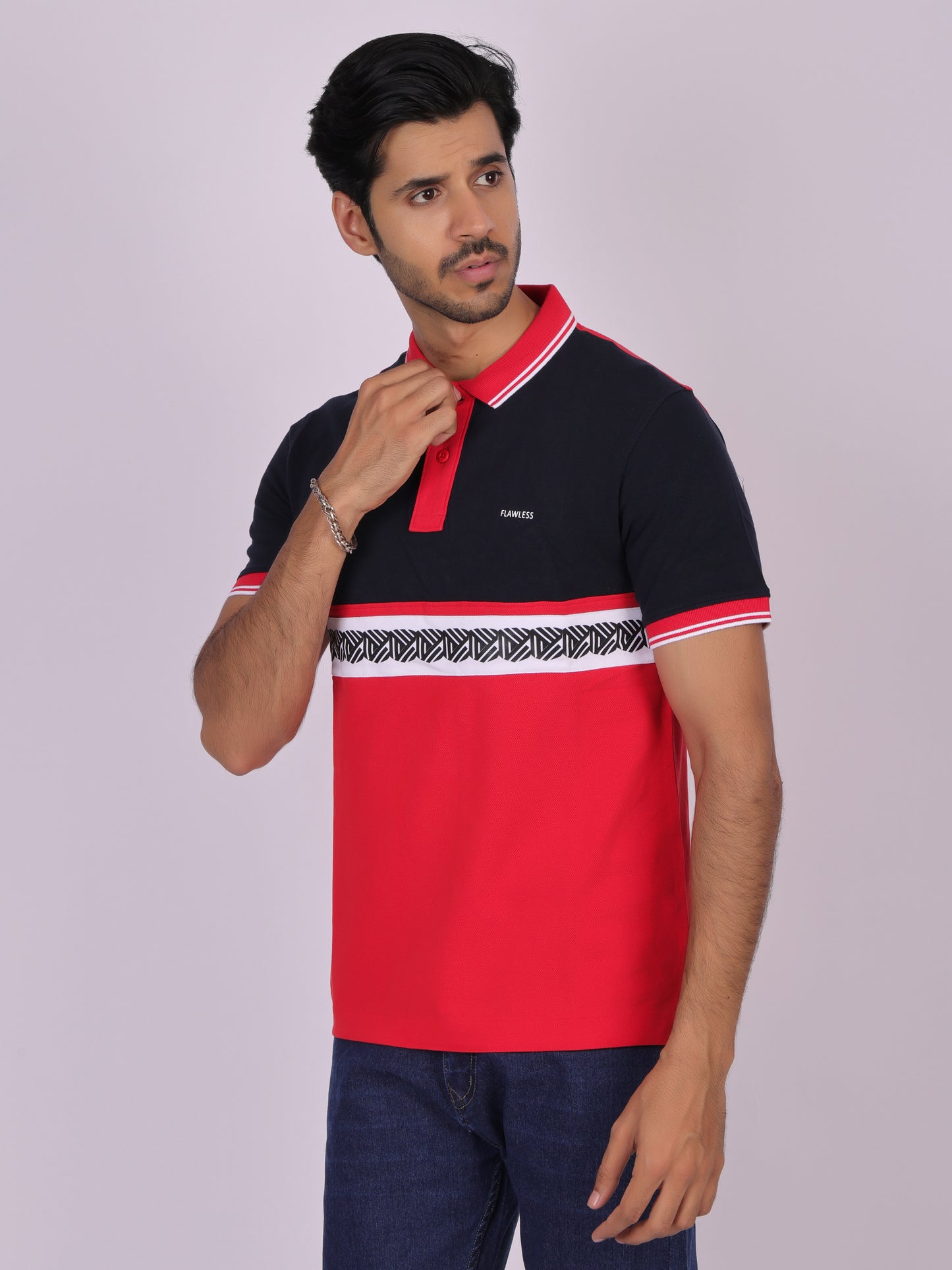 Red Cotton Polo T-shirt for Men - Casual, Comfortable, and Stylish Being Flawless