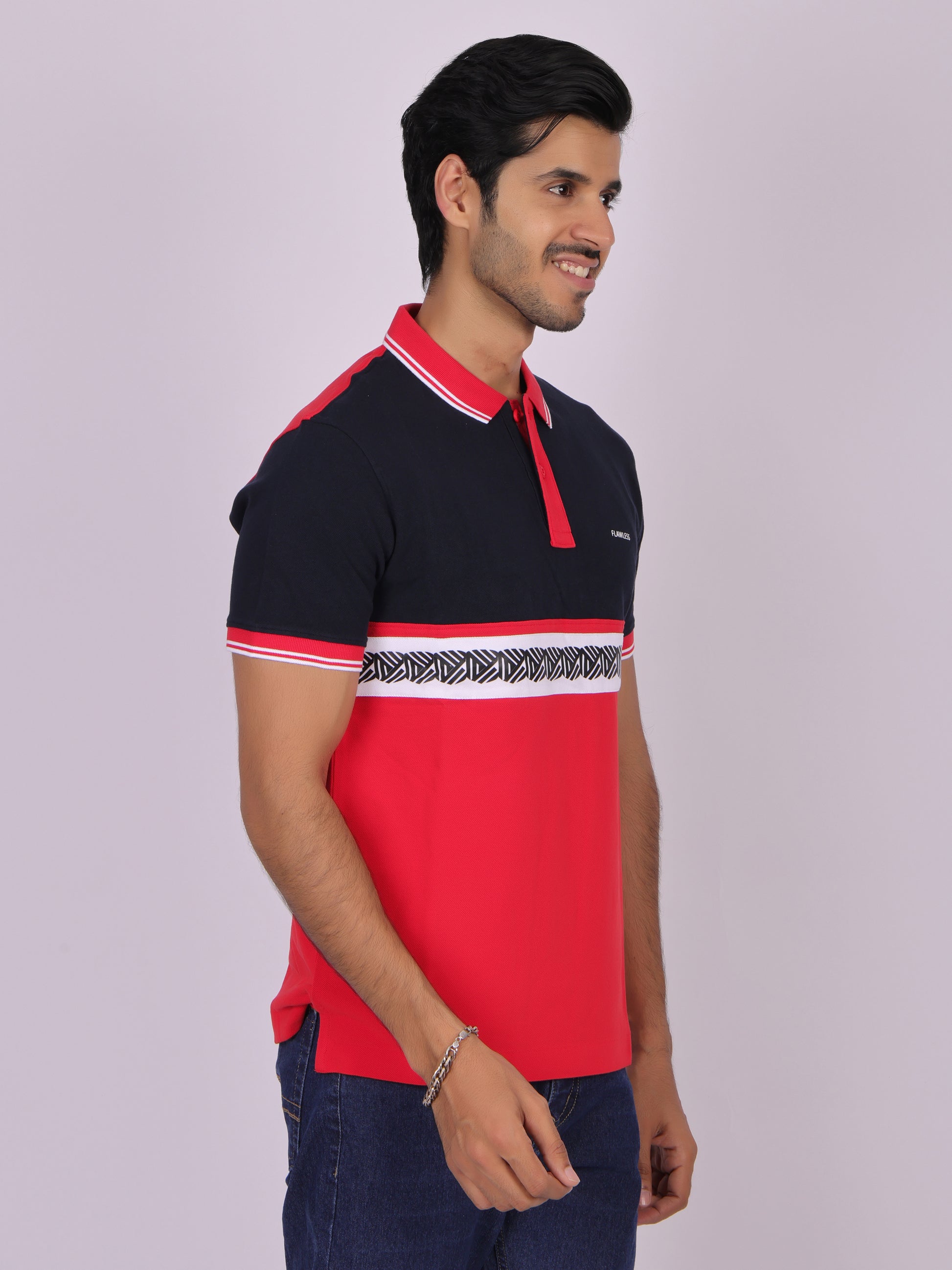 Red Cotton Polo T-shirt for Men - Casual, Comfortable, and Stylish Being Flawless