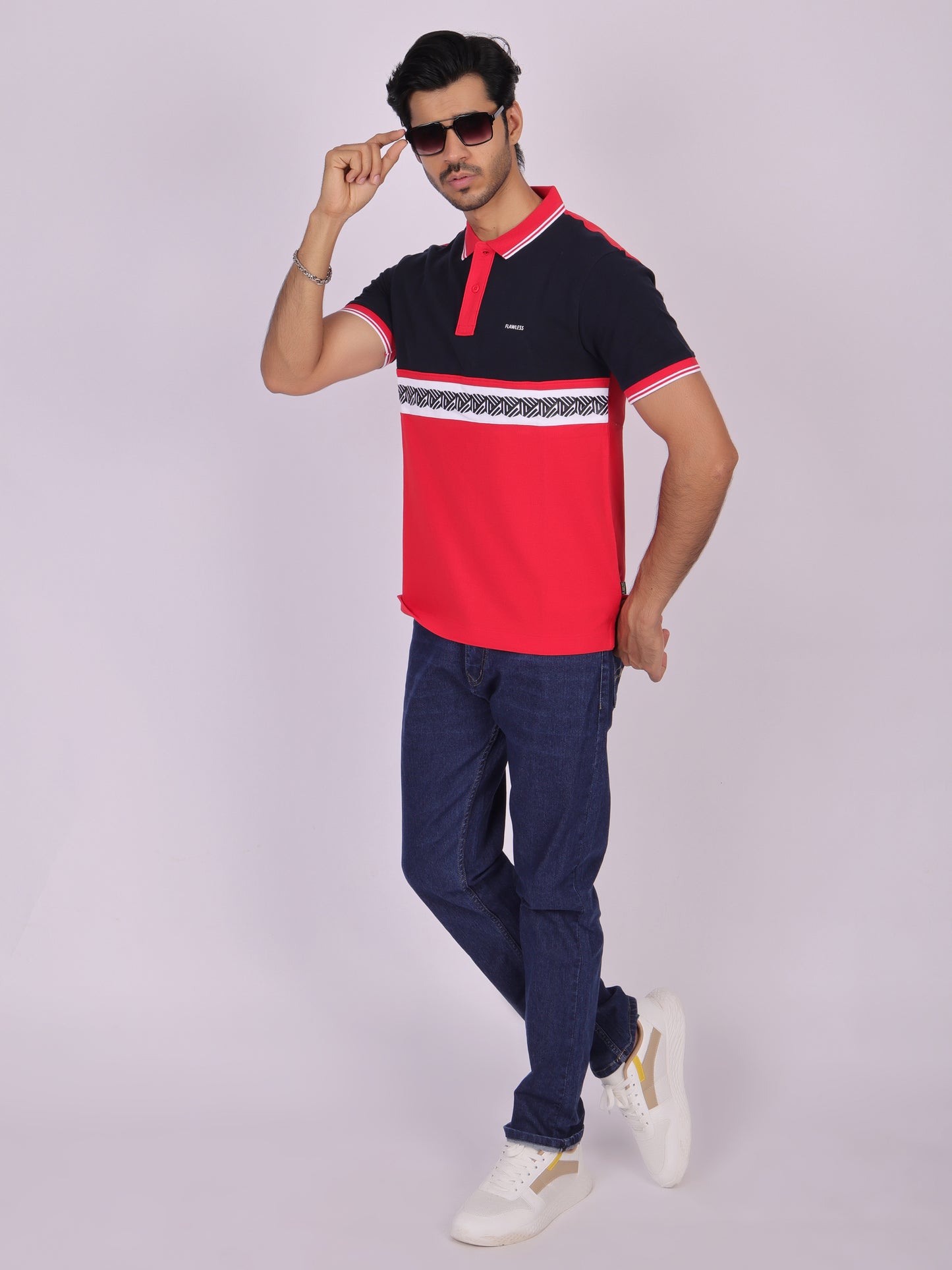 Red Cotton Polo T-shirt for Men - Casual, Comfortable, and Stylish Being Flawless