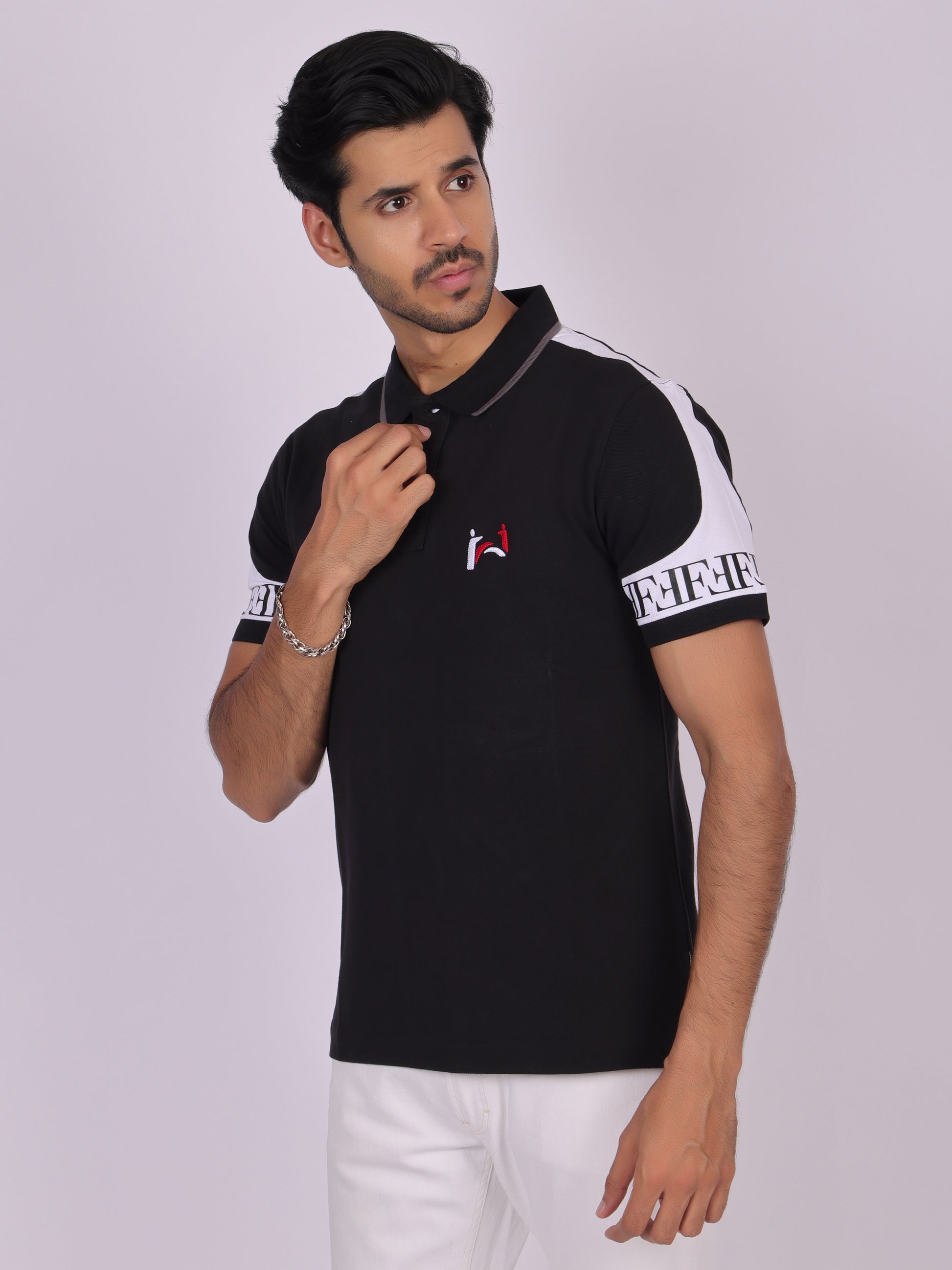 Men's Black Cotton Polo T-shirt - Casual, Comfortable, Versatile Being Flawless