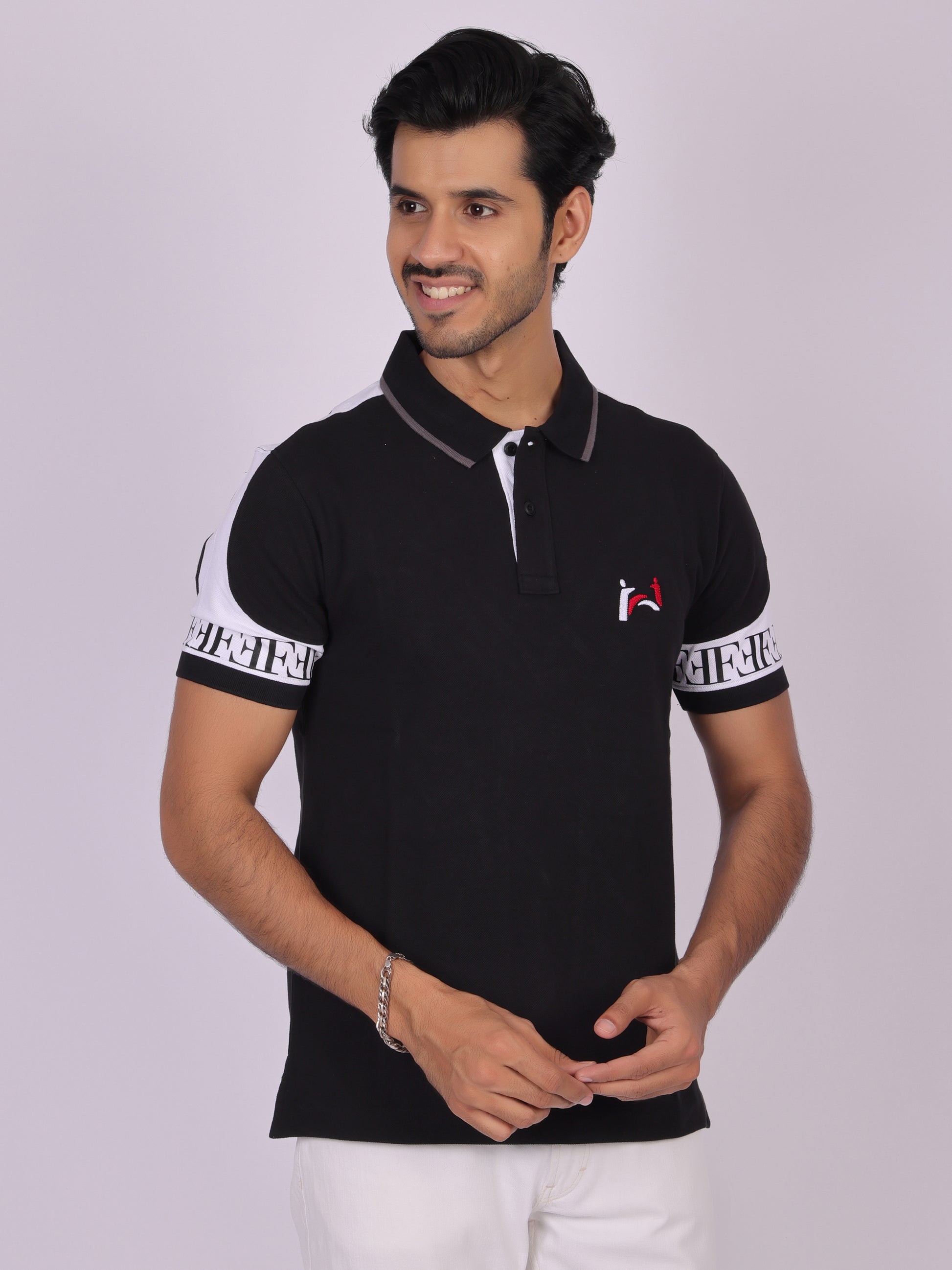 Men's Black Cotton Polo T-shirt - Casual, Comfortable, Versatile Being Flawless