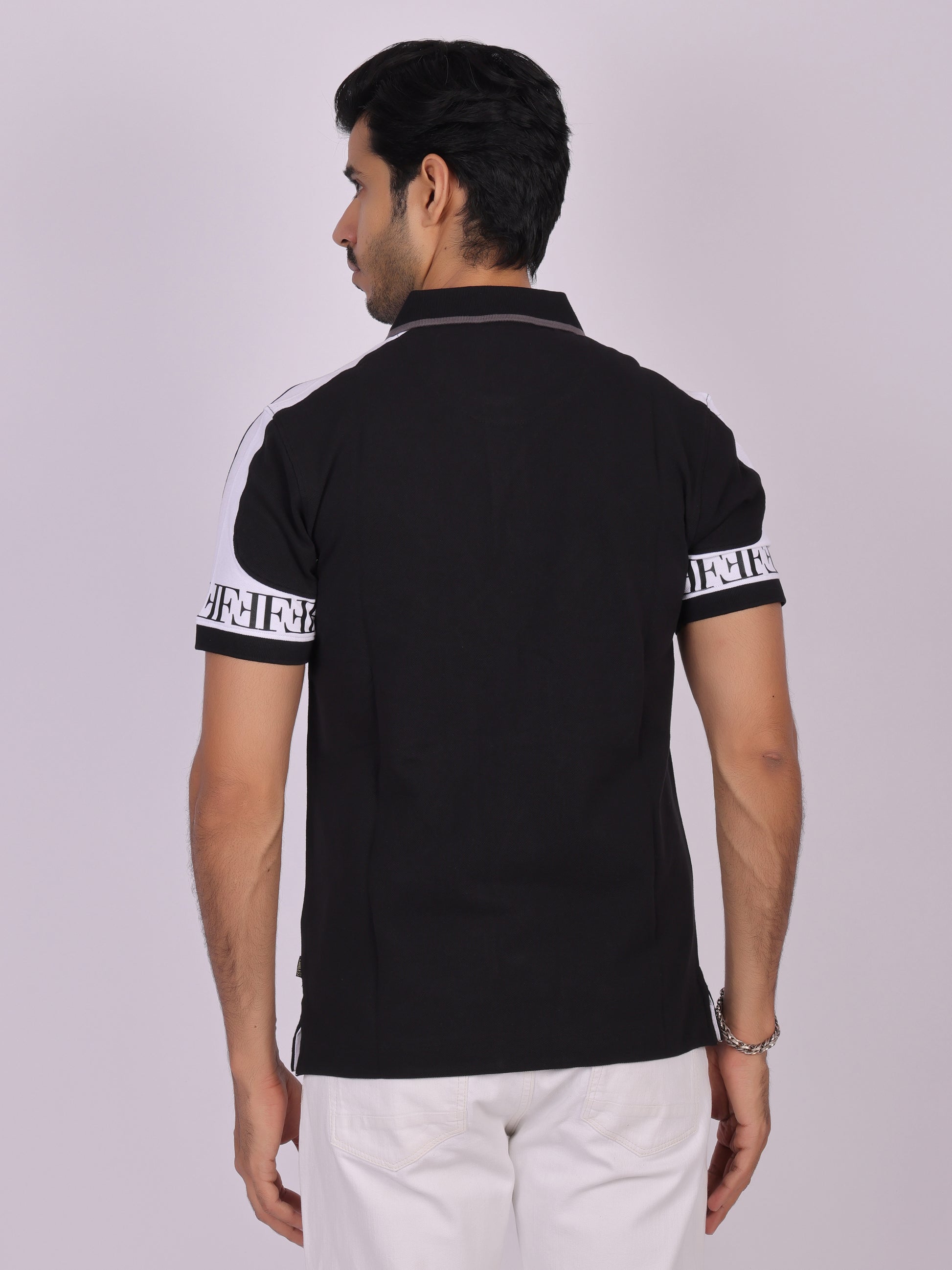 Men's Black Cotton Polo T-shirt - Casual, Comfortable, Versatile Being Flawless