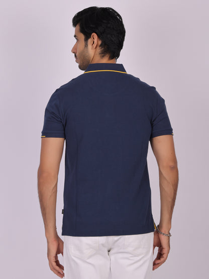 Classic Navy Blue Polo Shirt for Men - 100% Cotton, Regular Fit Being Flawless