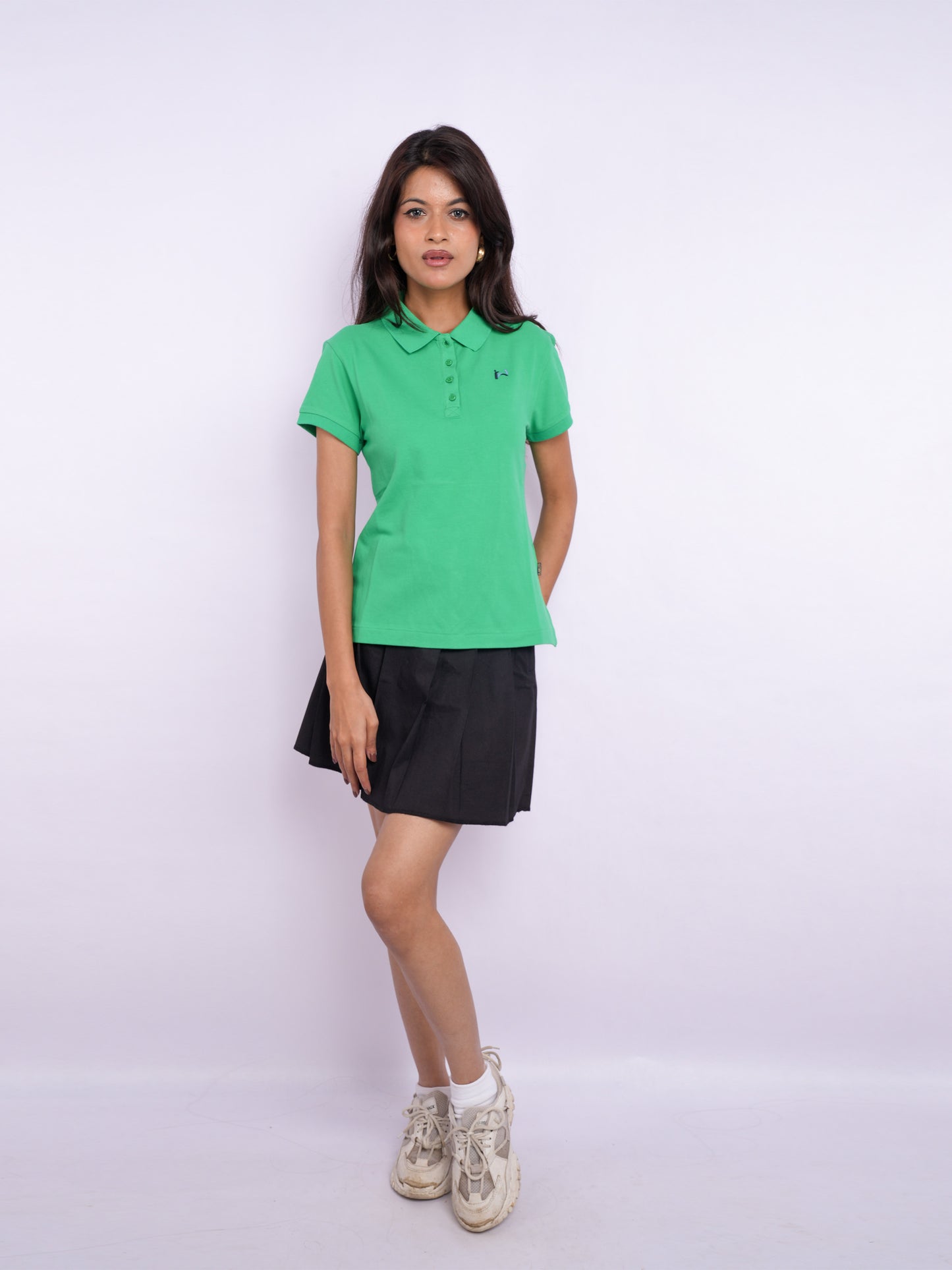 Flawless Women Guava Green Organic Polo T-Shirt Being Flawless