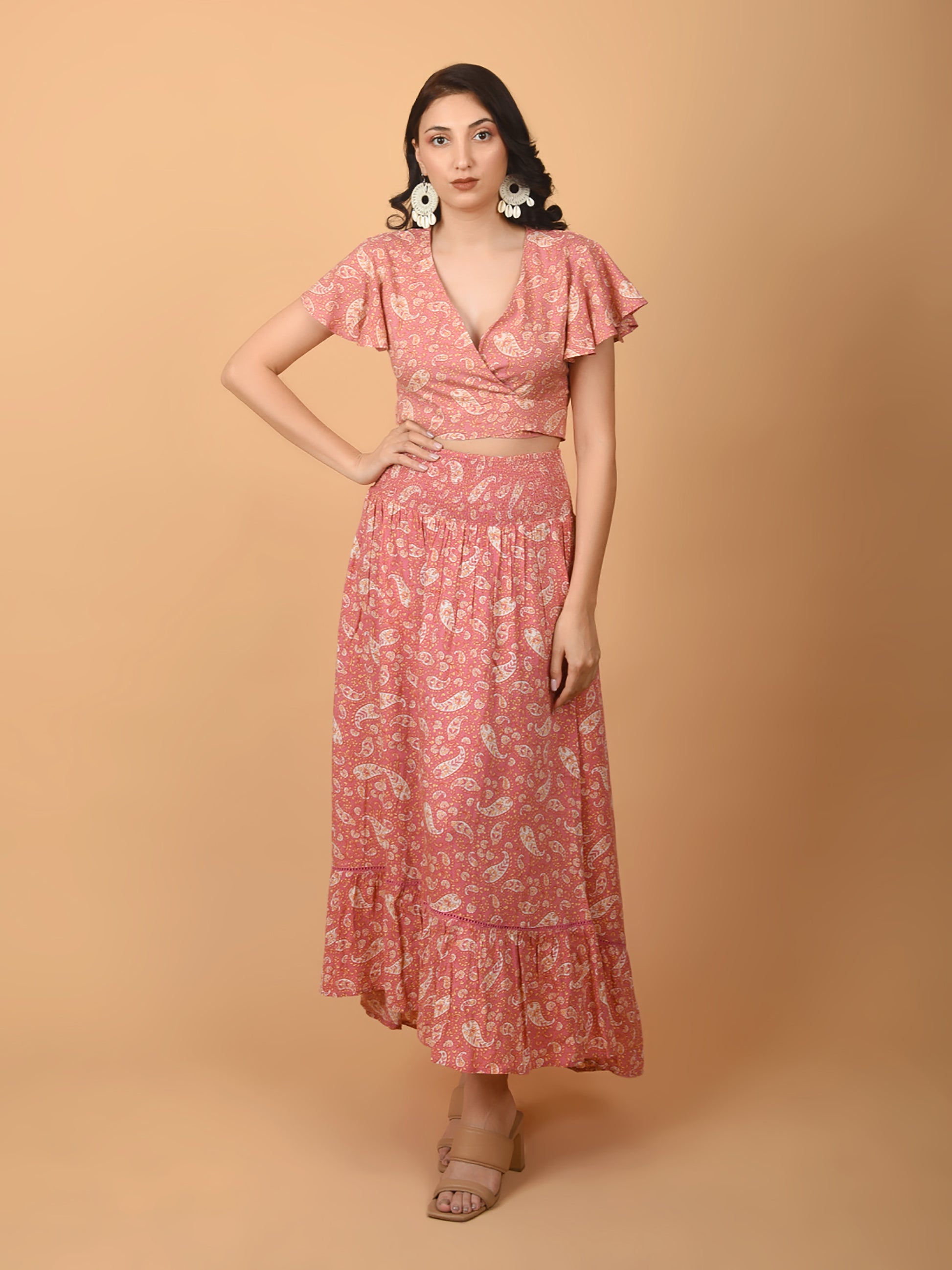 Flawless Women Pink Printed Co-Ord Sets | ROSE Being Flawless