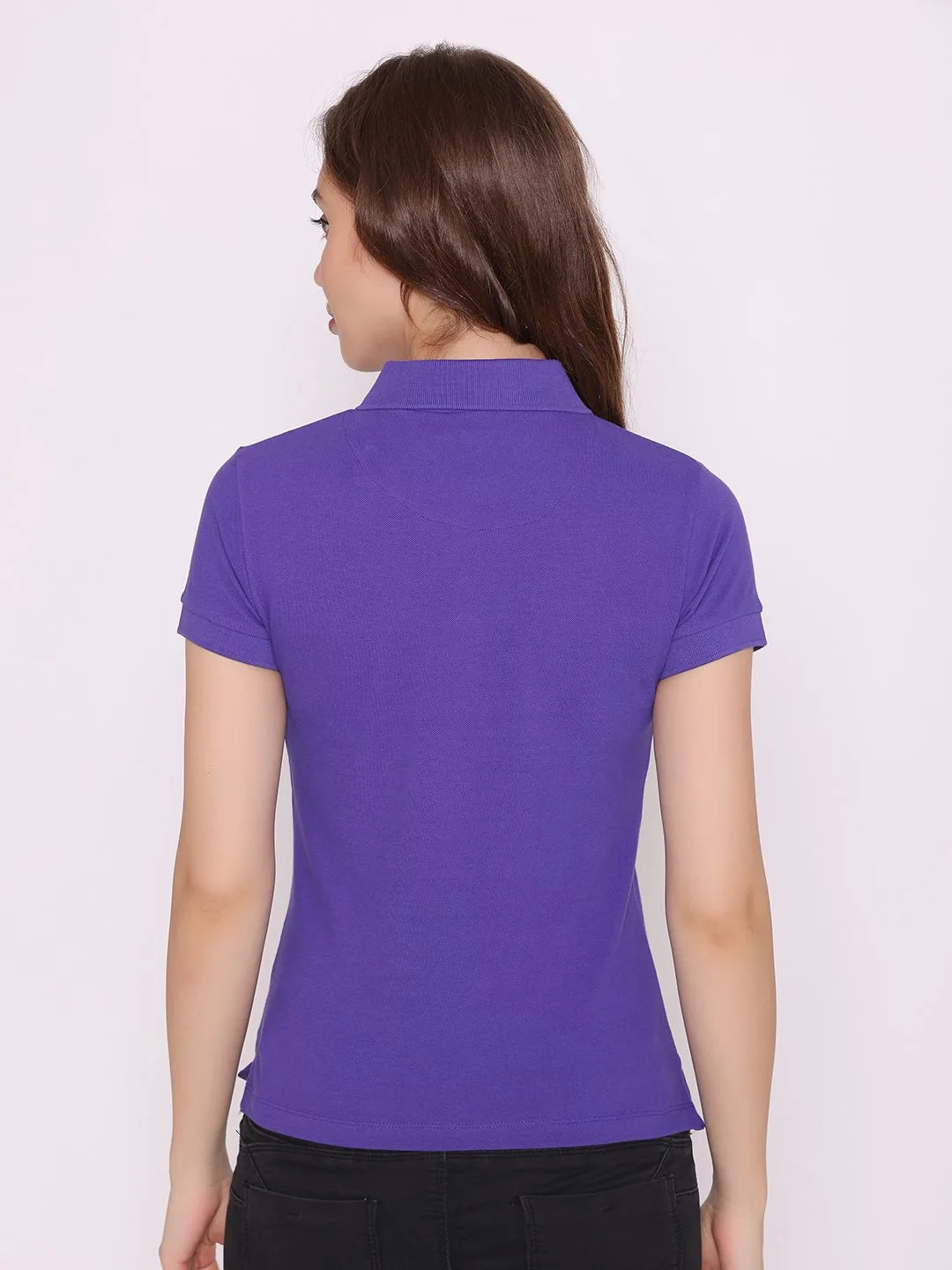 Flawless Women Purple Push Organic Polo T-Shirt Being Flawless