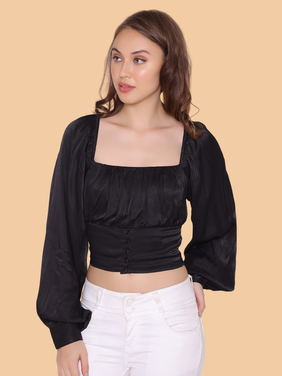 Flawless Women Black Party Crop Top | LIZZY Being Flawless
