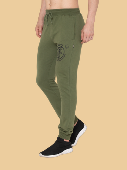 Flawless Men Jesting Wolf Olive Jogger Being Flawless