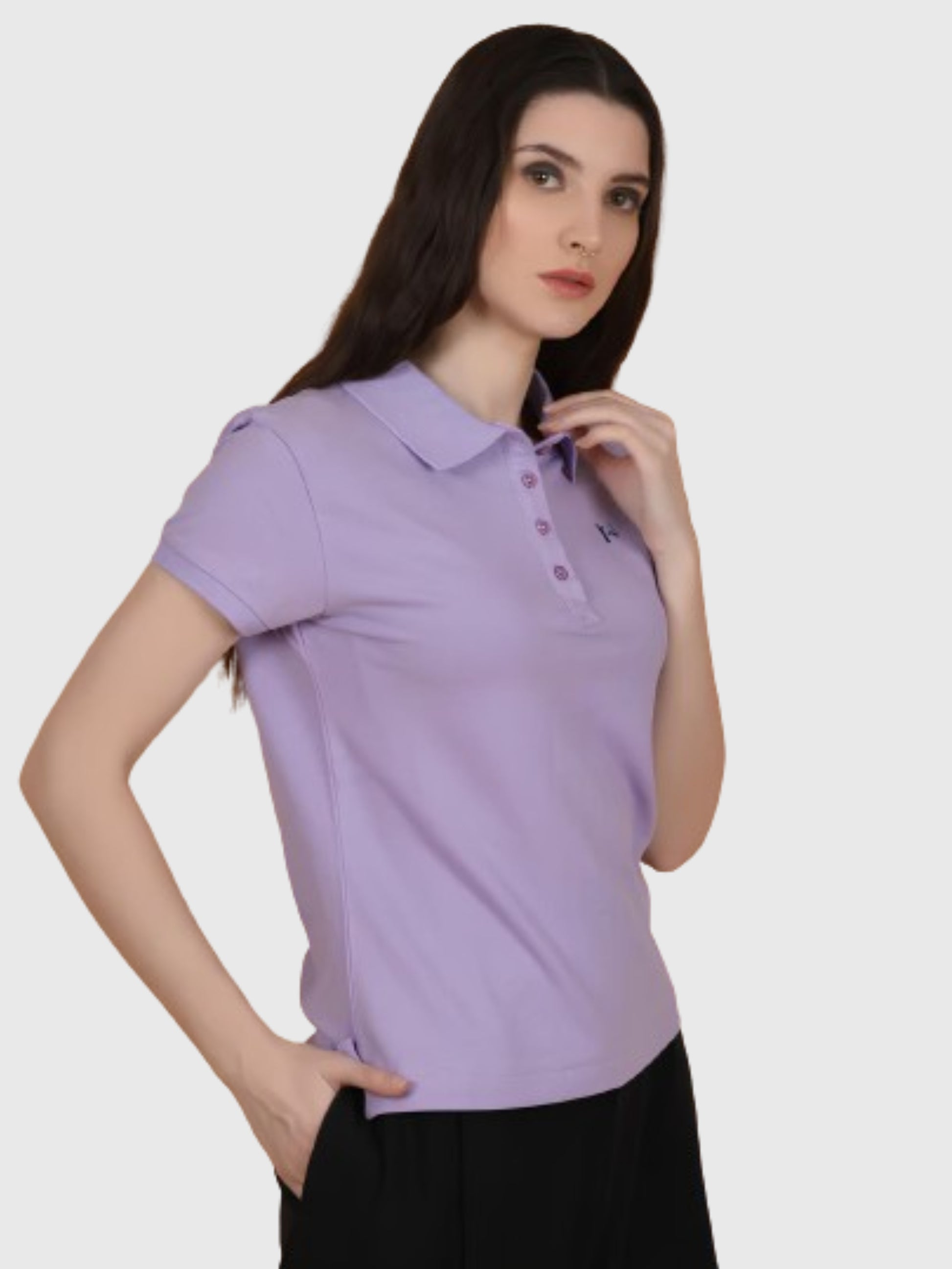 Flawless Women Mauvy Map Organic Polo T-Shirt Being Flawless