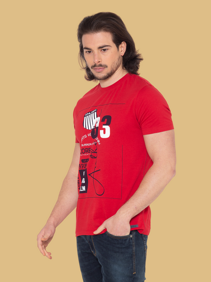 Flawless Men's Athletic Red Cotton T-Shirt Being Flawless