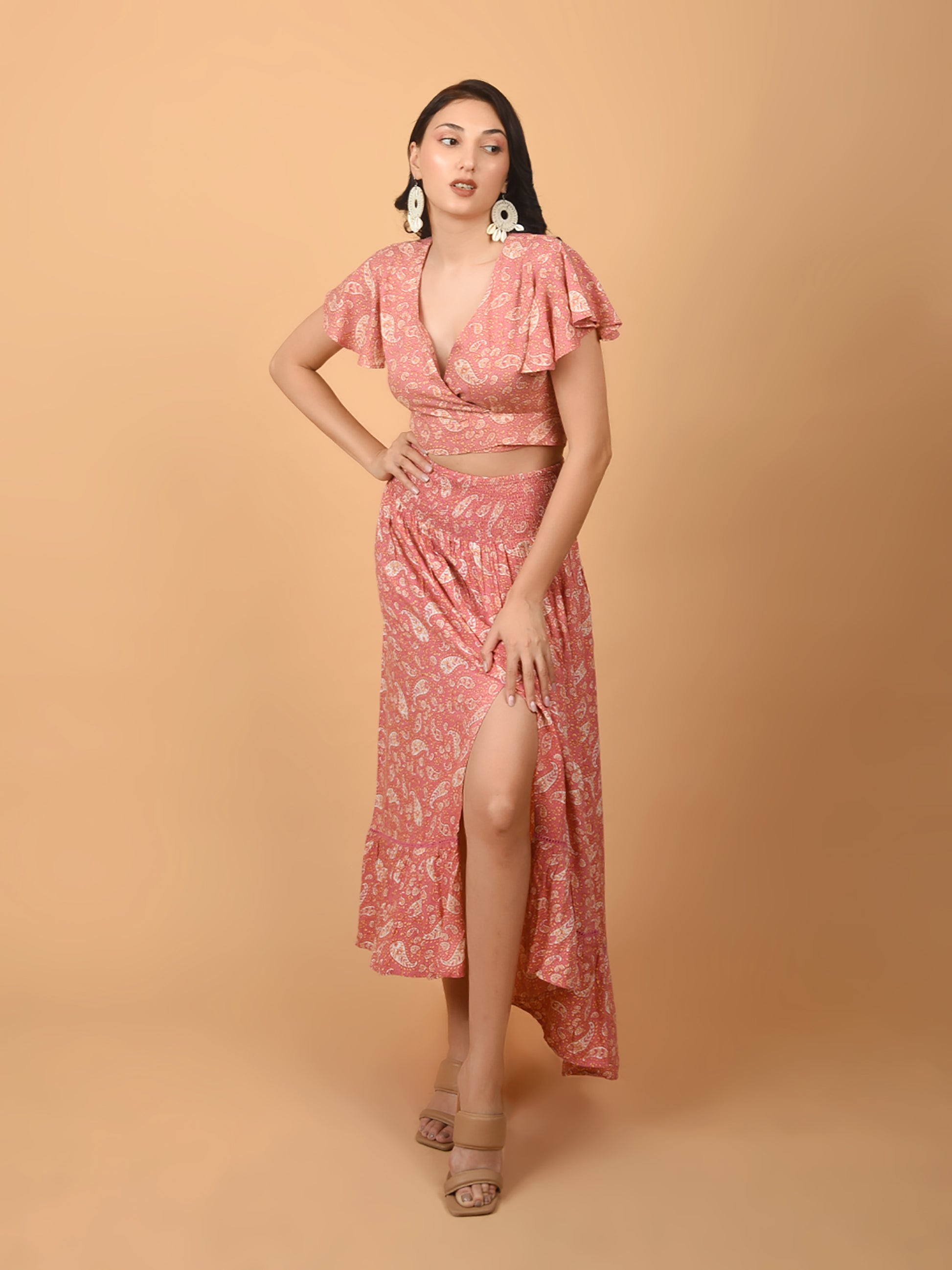 Flawless Women Pink Printed Co-Ord Sets | ROSE Being Flawless