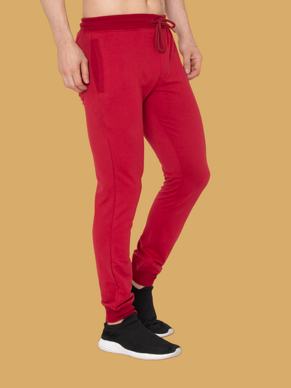 Flawless Men Red Solid Jogger Being Flawless