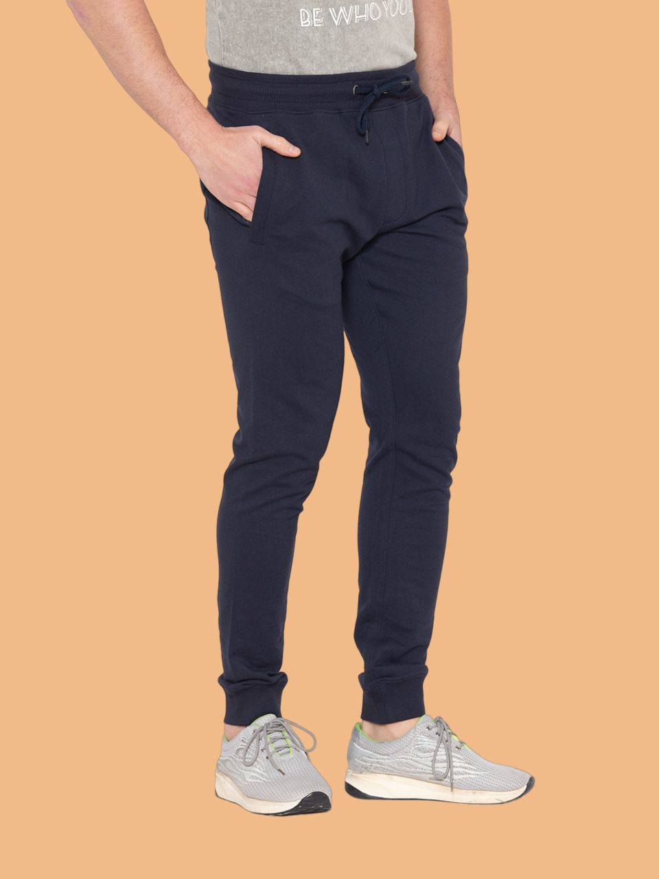 Flawless Casual Navy Solid Jogger For Men Being Flawless