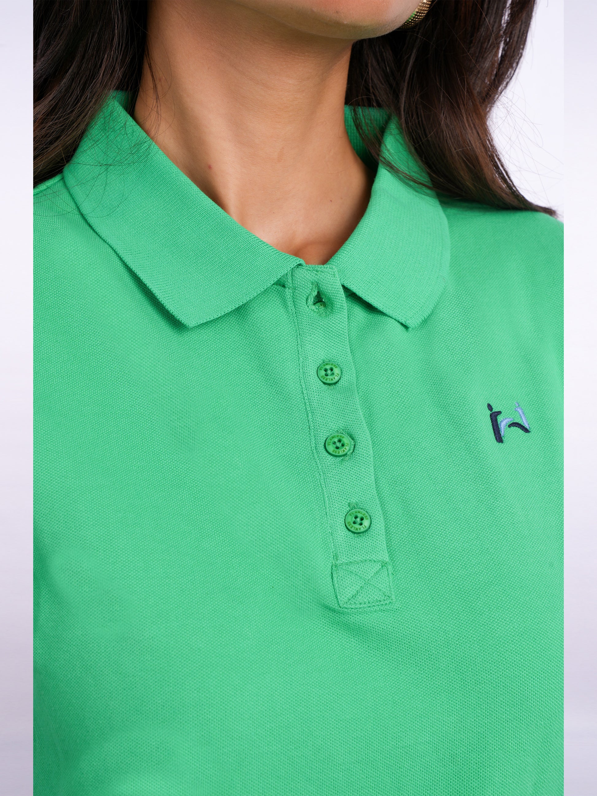 Flawless Women Guava Green Organic Polo T-Shirt Being Flawless