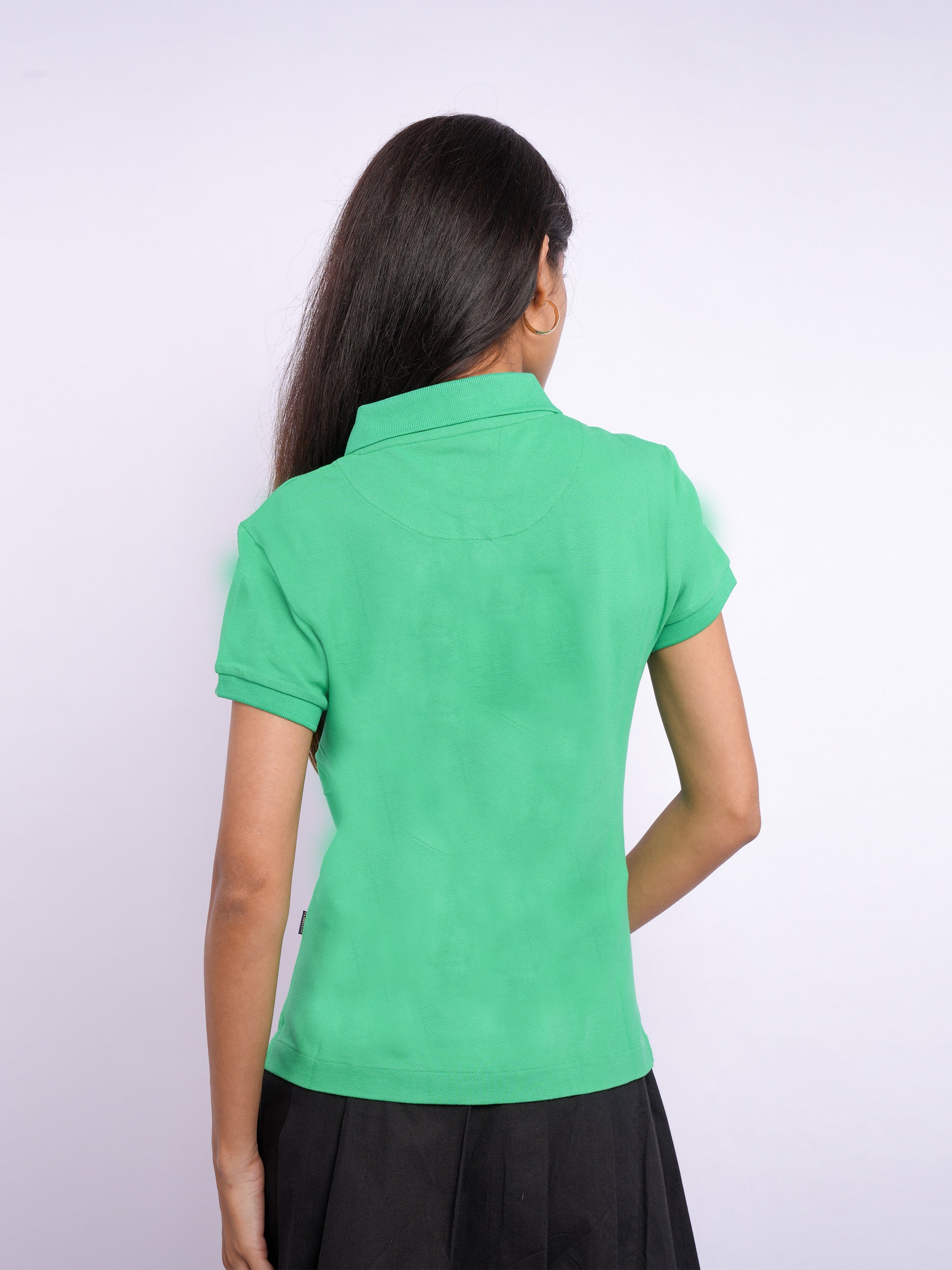 Flawless Women Guava Green Organic Polo T-Shirt Being Flawless