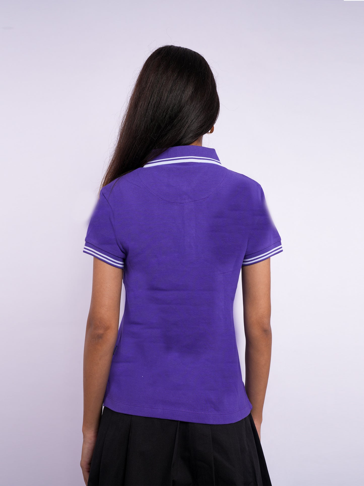 Flawless Women Perky Purple Organic Polo T-Shirt Being Flawless