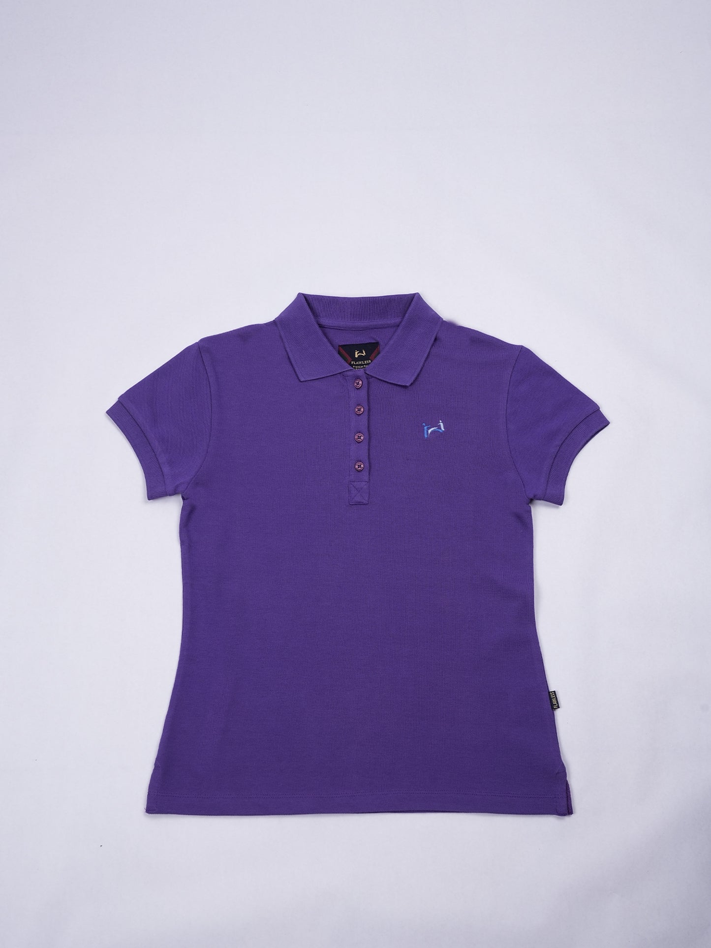 Flawless Women Purple Push Organic Polo T-Shirt Being Flawless