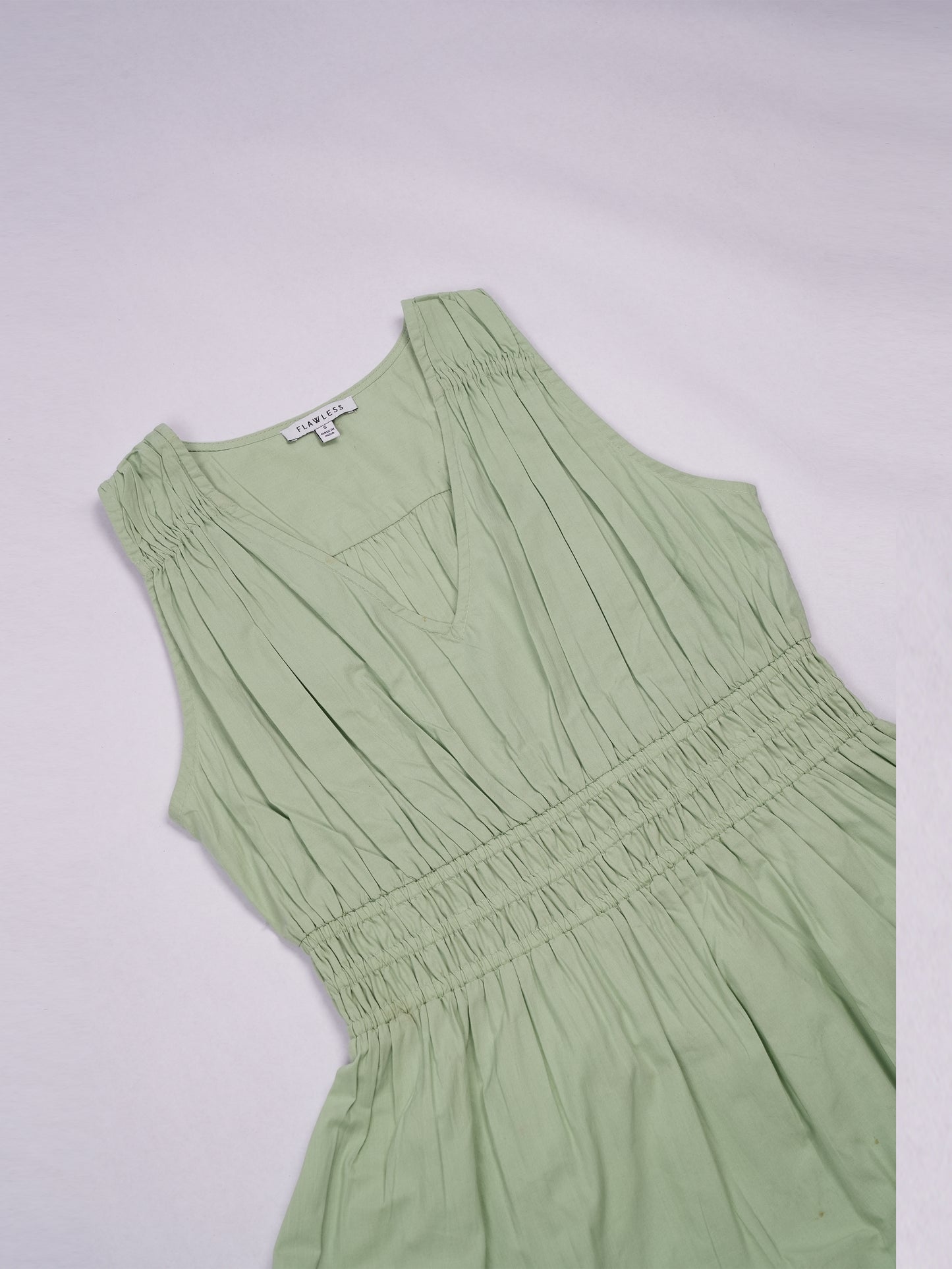 Flawless Cotton Fit and Flare Dress - Green color Being Flawless