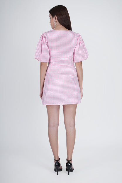 A-Line Pink Dress - Cotton Voil, Casual & Party Wear Being Flawless