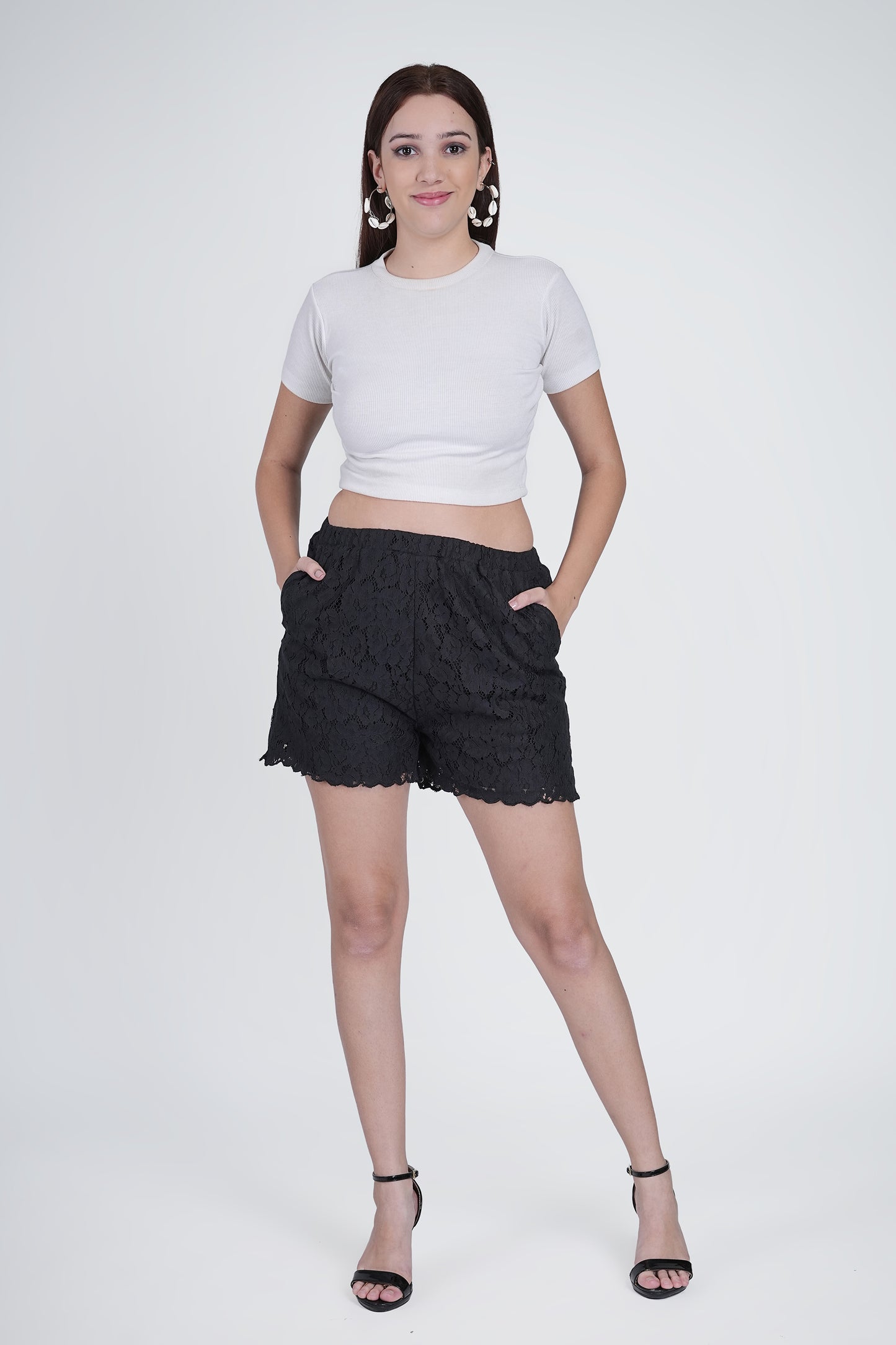 Black Floral Lace Shorts - Comfortable & Stylish Being Flawless