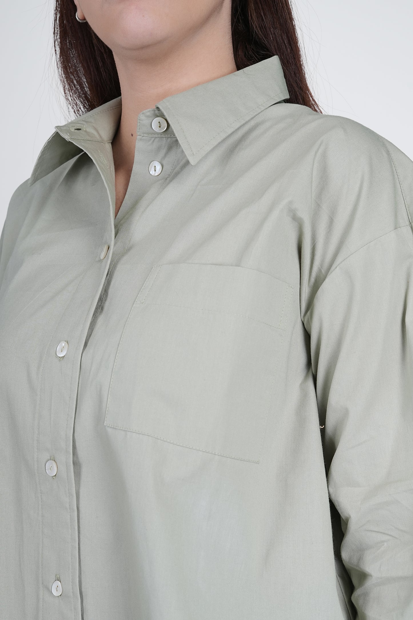 Oversized Cotton Rage Green Shirt for Women Being Flawless