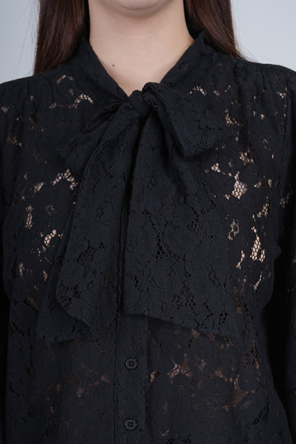 Black Floral Lace Shirt | Casual, Party, & Office Wear Being Flawless