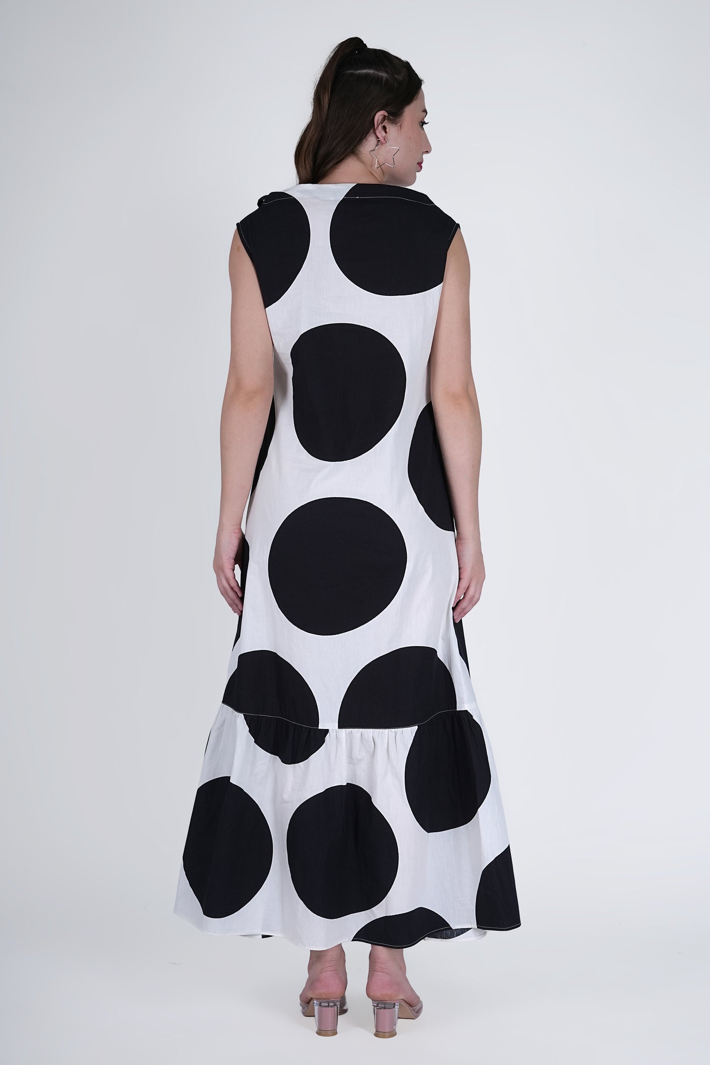 Black and White Polka-Dot Maxi Dress Being Flawless