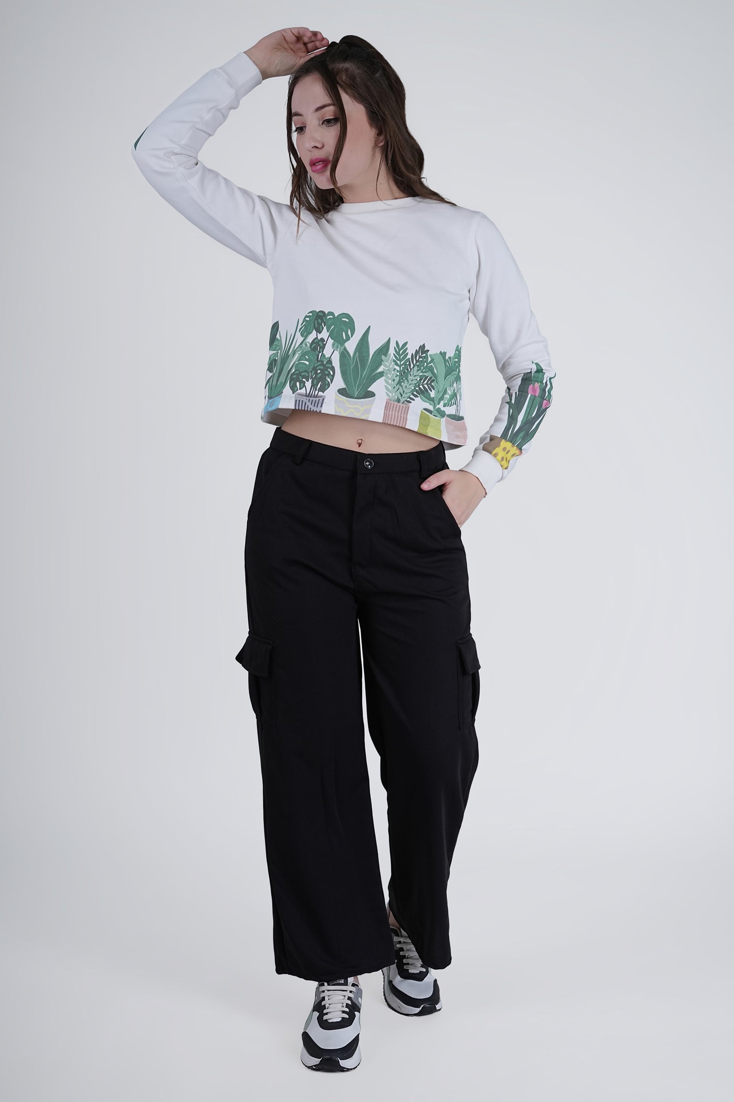 Flawless Women White Printed Sweatshirt | PLANTMANIA Being Flawless