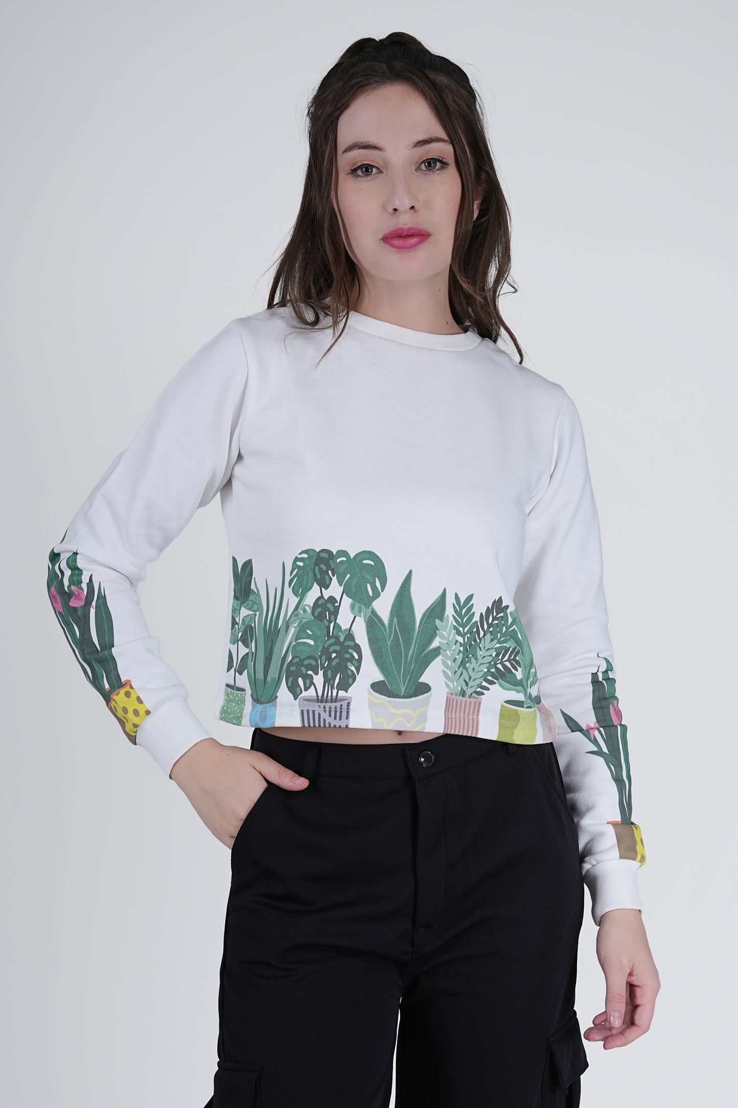 Flawless Women White Printed Sweatshirt | PLANTMANIA Being Flawless