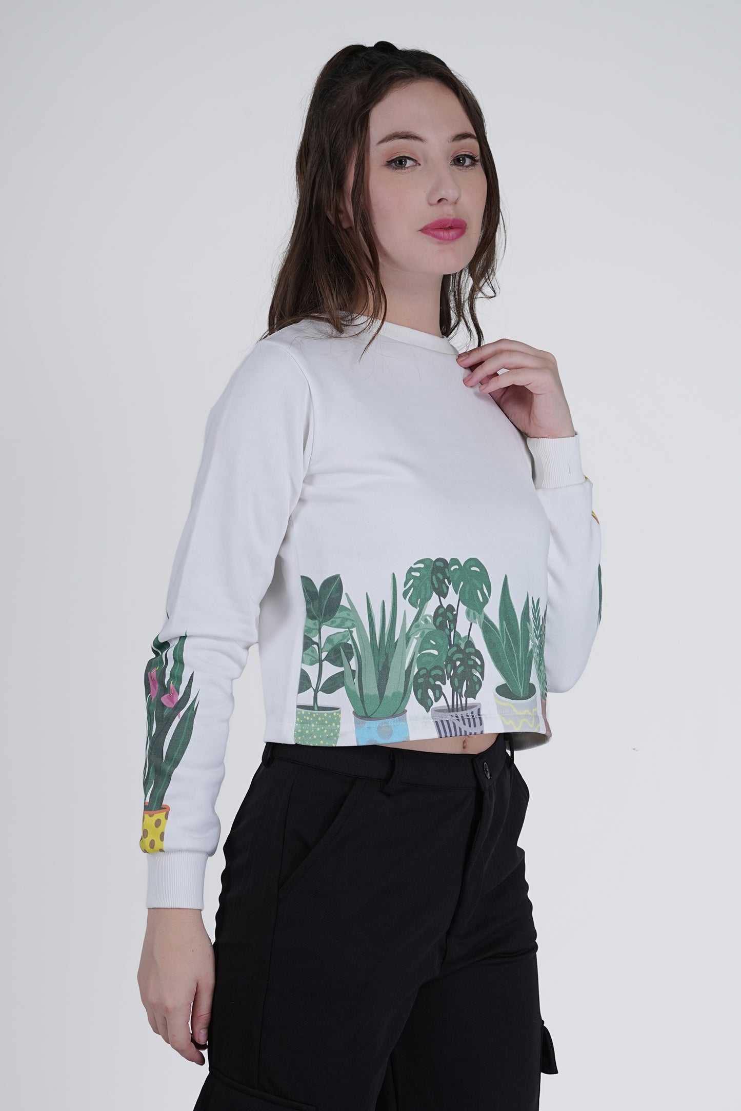 Flawless Women White Printed Sweatshirt | PLANTMANIA Being Flawless