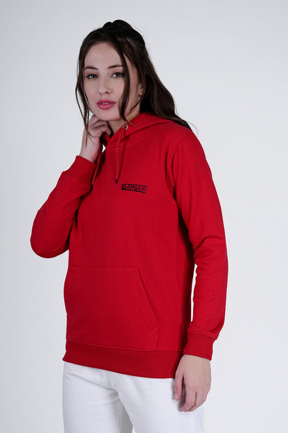 Flawless Women's Red Solid Hoodie Being Flawless