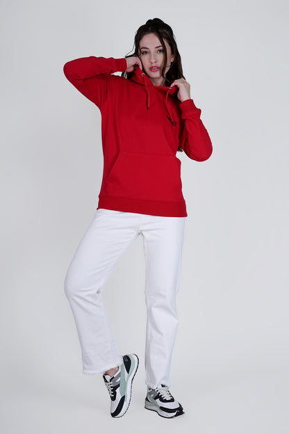 Flawless Women's Red Solid Hoodie Being Flawless