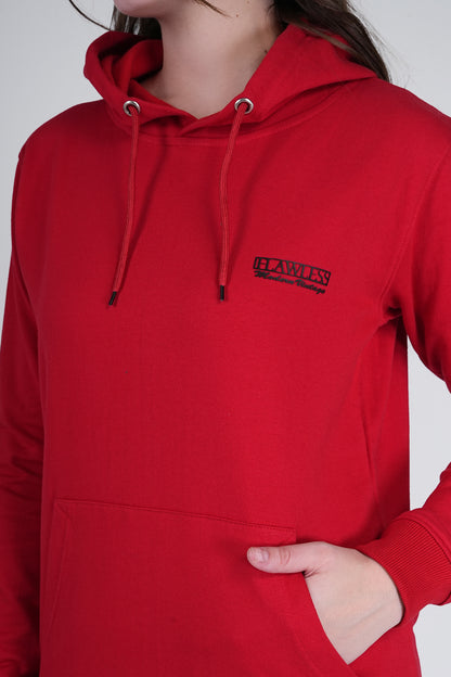 Flawless Women's Red Solid Hoodie Being Flawless