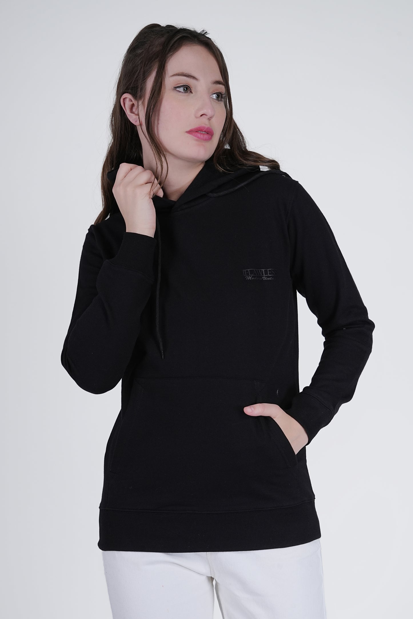 Flawless Women's Black Solid Hoodie Being Flawless