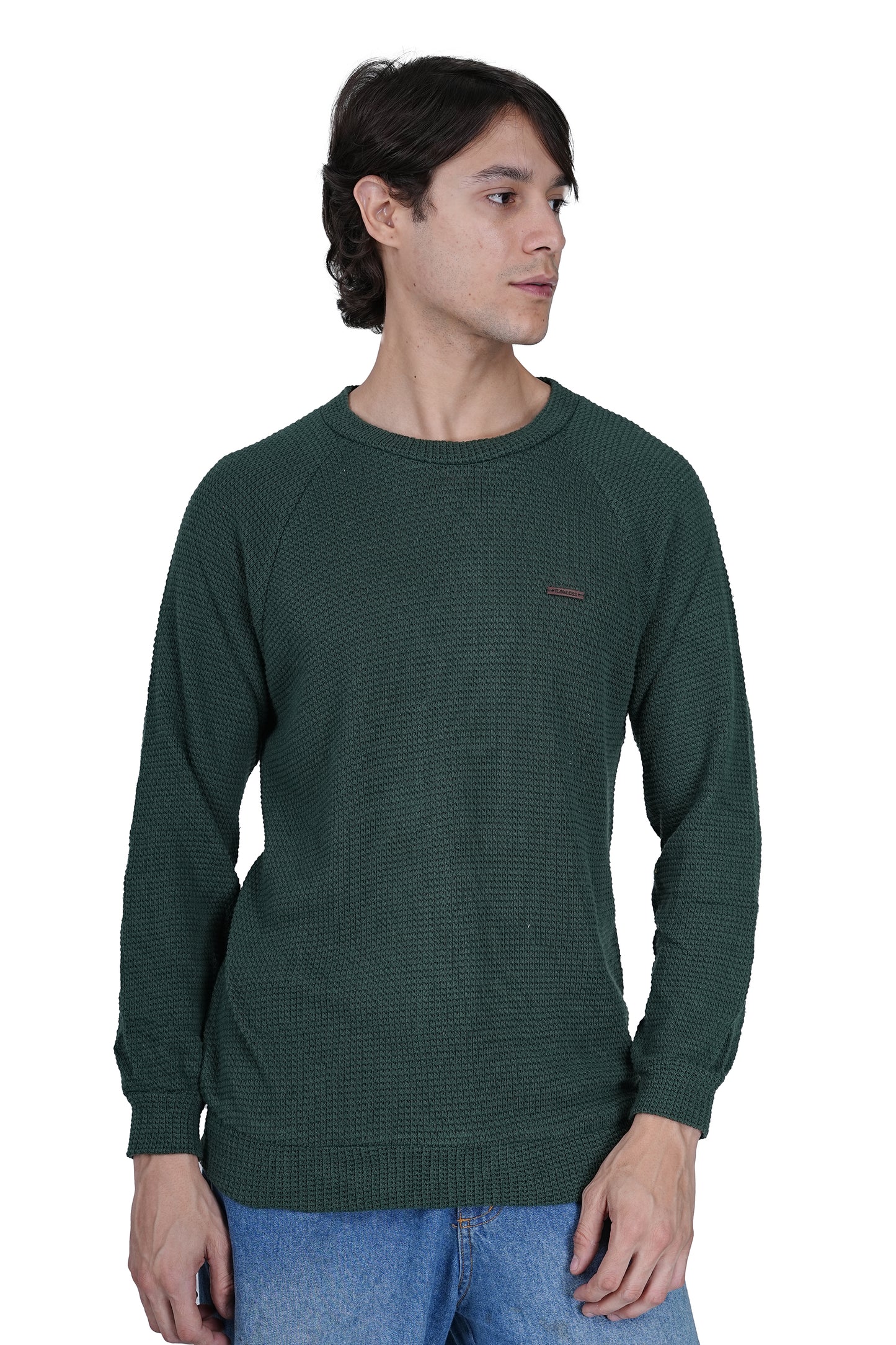 Flawless Men Green Knitted Sweater Being Flawless