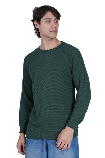 Flawless Men Green Knitted Sweater Being Flawless