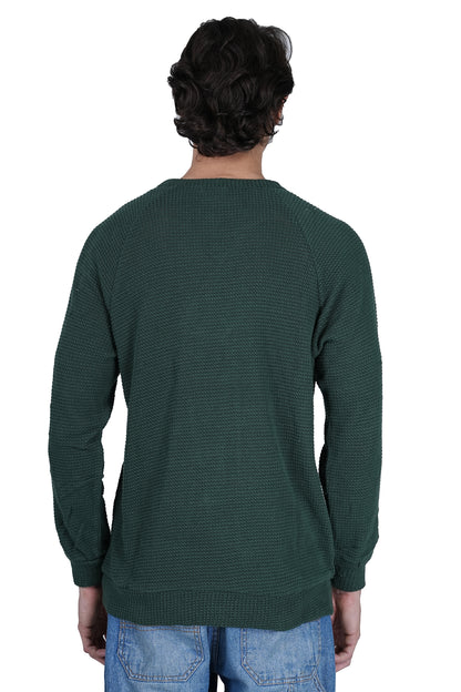 Flawless Men Green Knitted Sweater Being Flawless