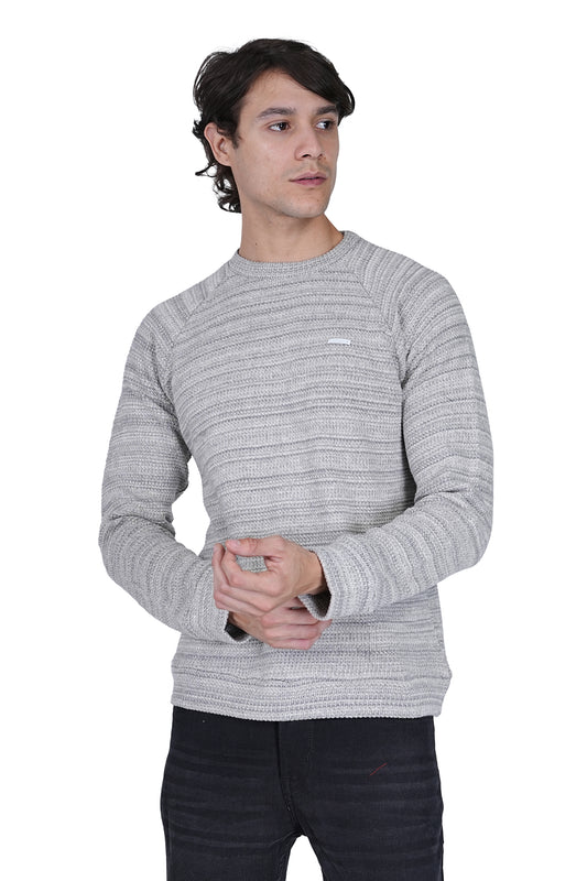 Flawless Men Grey Knitted Sweater Being Flawless