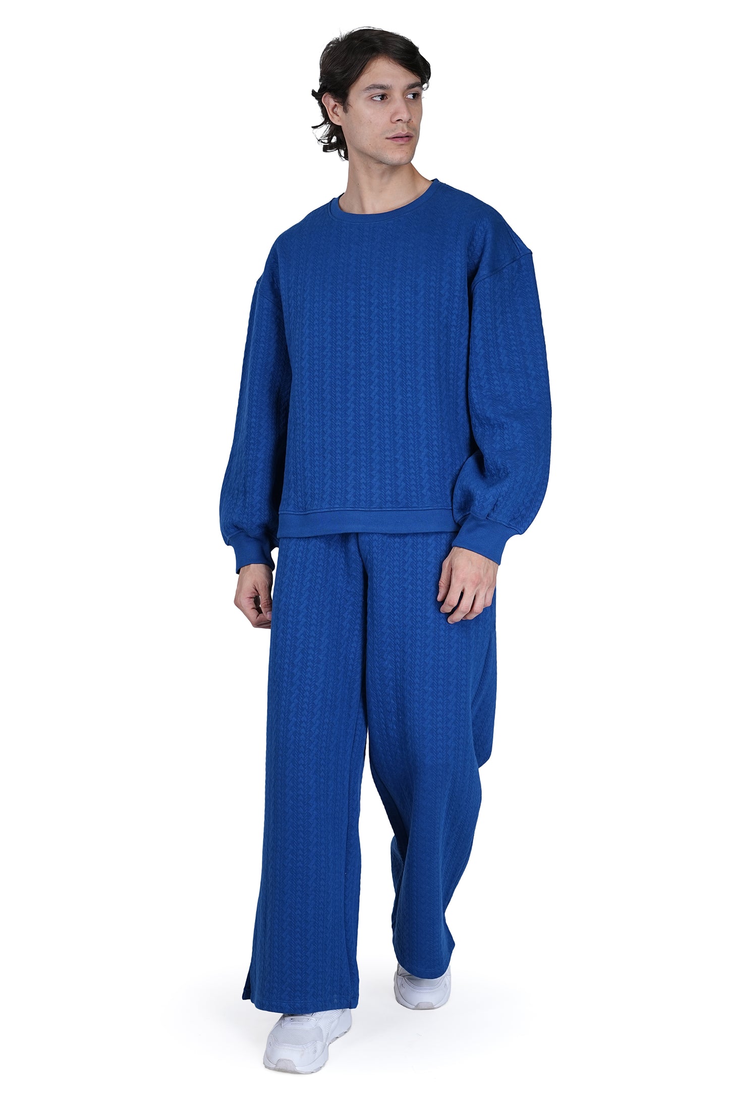 Blue Knitted Cordset for Men Being Flawless