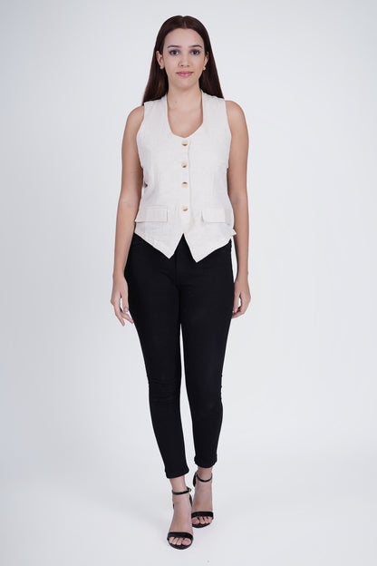 Flawless Cotton Waistcoat for Women - Stylish and Comfortable Being Flawless