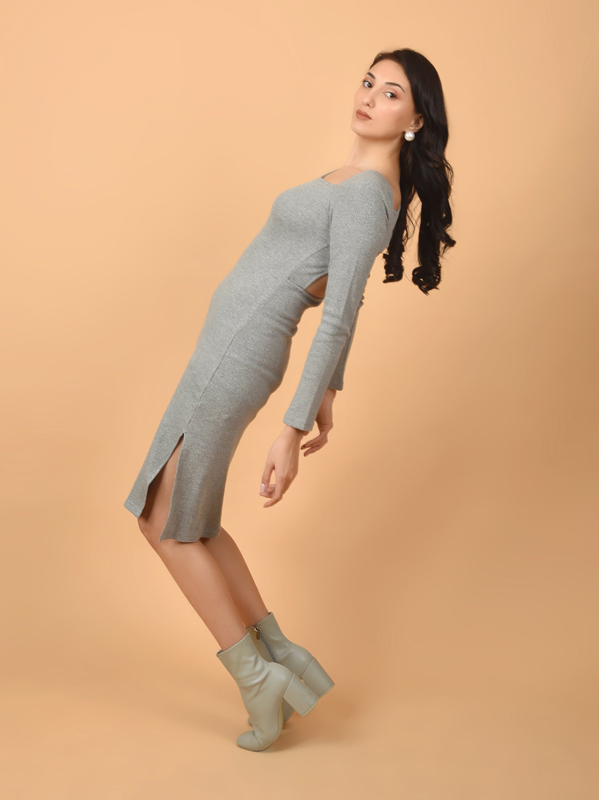 Flawless Women Cut-Out Grey Dress | COVERUP Being Flawless
