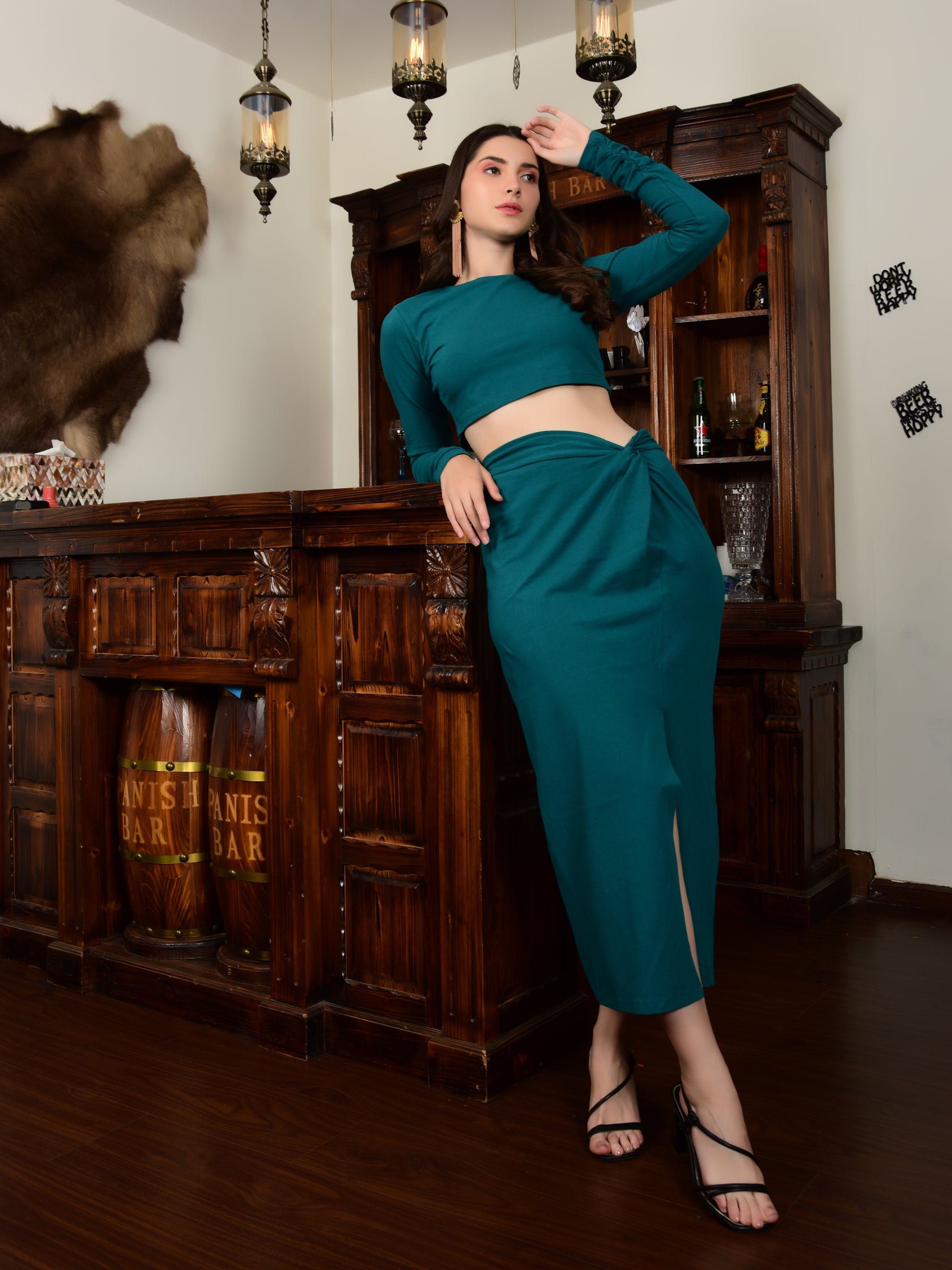 Solid Lycra Top Skirt Tall Band