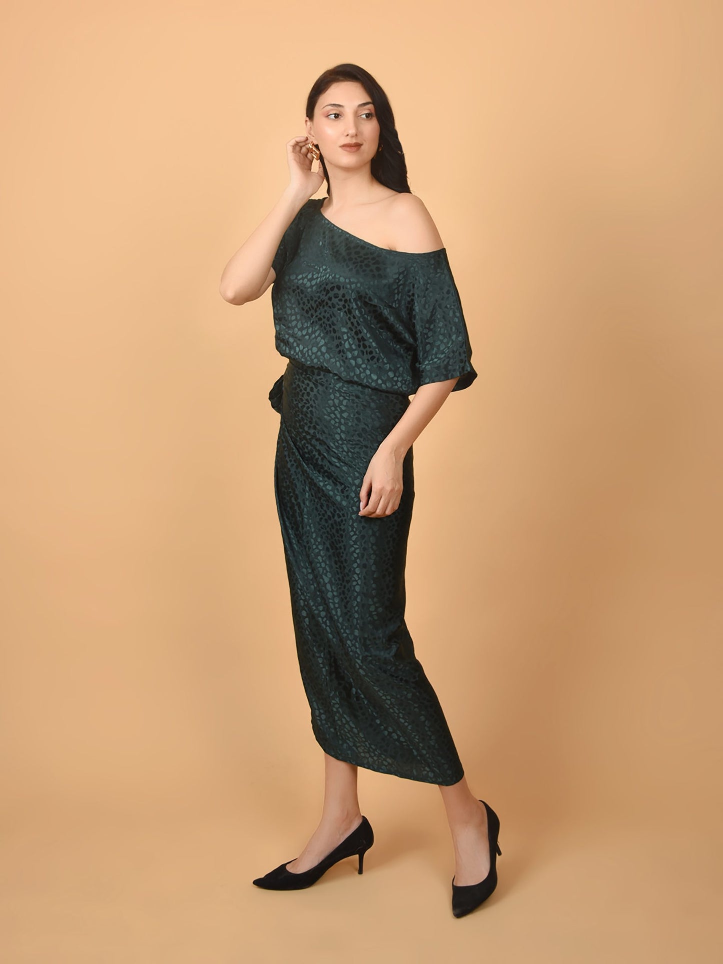 Flawless Women Green Top With Wrap Skirt Co Ord Set | EMILY Being Flawless